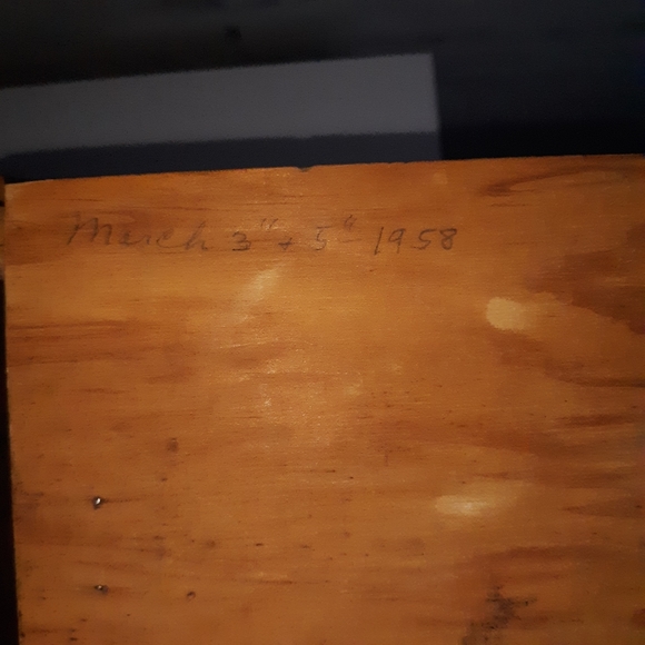 VINTAGE 1950s HAWKEYE Two Tone Diagonal Weave Design 18.5" Picnic Basket - Picture 12 of 14